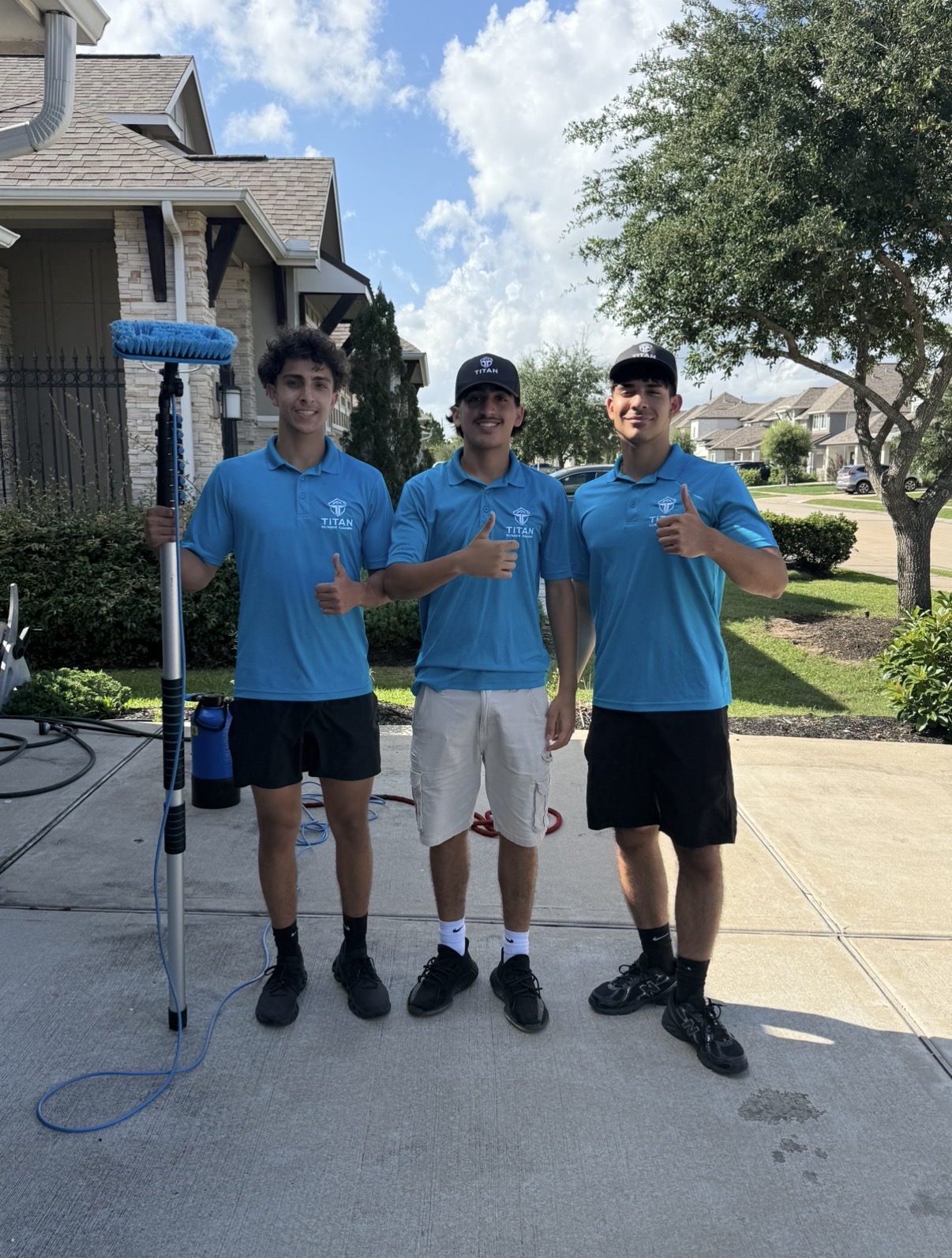 The Titan Exterior Cleaning team on a Richmond, TX job site